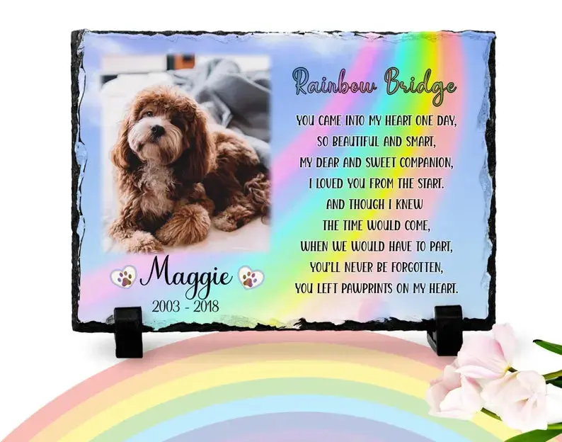Personalized Dog Memorial   You left paw prints on my heart  Personalized Picture Keepsake